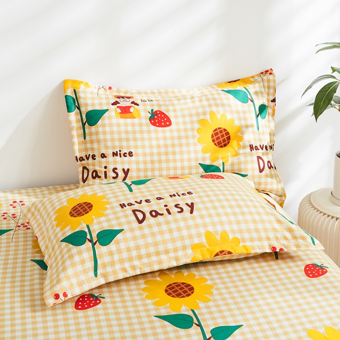 91家纺网 家纺一手货源 找家纺 仟人梦 2024新款直播爆款植物羊绒四件套单被套 向阳花开