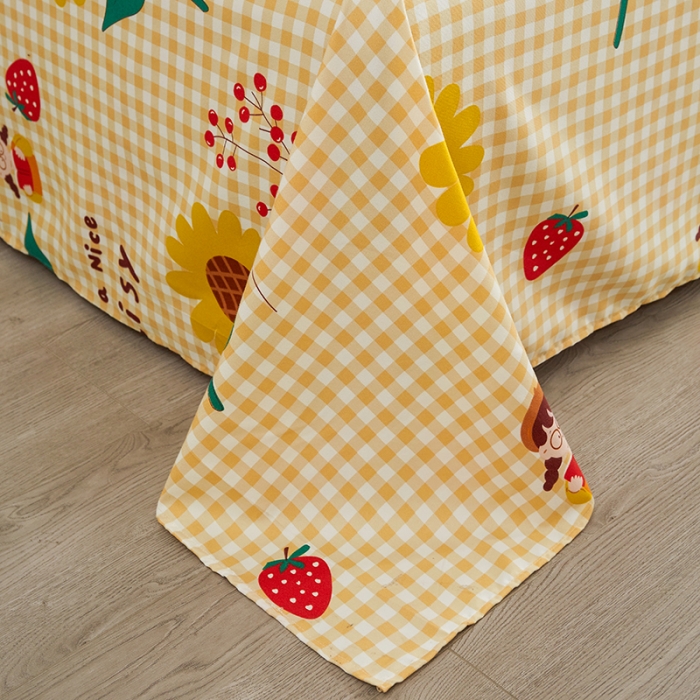 91家纺网 家纺一手货源 找家纺 仟人梦 2024新款直播爆款植物羊绒四件套单被套 向阳花开