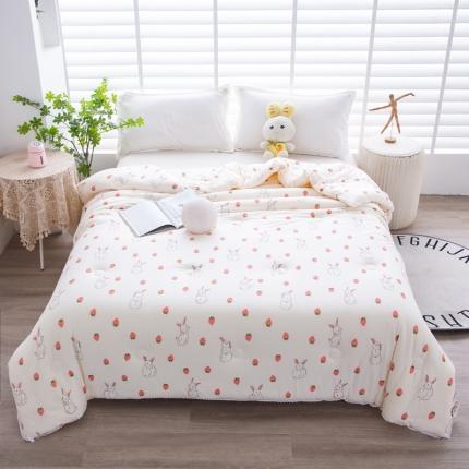 91家纺网 家纺一手货源 找家纺 林希2023热款母婴级a类针织大豆春秋夏被空调冬被儿童小被子小兔草莓