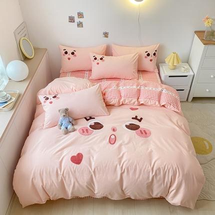 91家纺网 家纺一手货源 找家纺 （总）三朵 2023新款全棉水洗棉毛巾绣花四件套