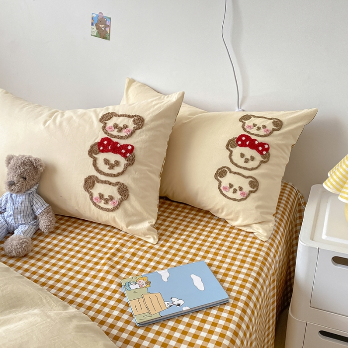 91家纺网 家纺一手货源 找家纺 三朵 2023新款全棉水洗棉毛巾绣花四件套 三口之家咖