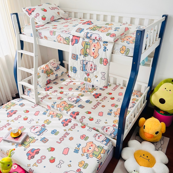 91家纺网 家纺一手货源 找家纺 小虾米 2023新款卡通系列全棉夏被 爱的旅途