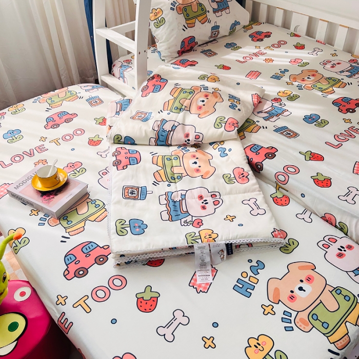 91家纺网 家纺一手货源 找家纺 小虾米 2023新款卡通系列全棉夏被 爱的旅途