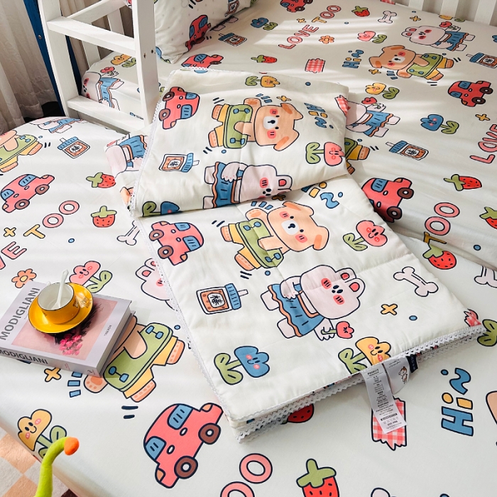91家纺网 家纺一手货源 找家纺 小虾米 2023新款卡通系列全棉夏被 爱的旅途