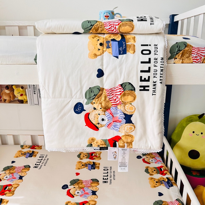 91家纺网 家纺一手货源 找家纺 小虾米 2023新款卡通系列全棉夏被 邦迪仔