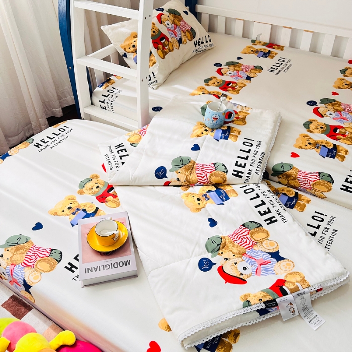 91家纺网 家纺一手货源 找家纺 小虾米 2023新款卡通系列全棉夏被 邦迪仔