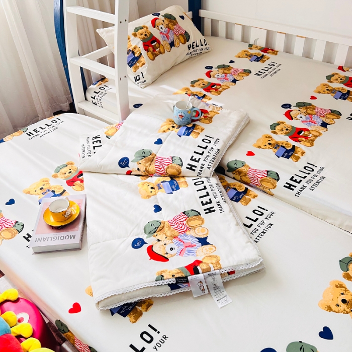 91家纺网 家纺一手货源 找家纺 小虾米 2023新款卡通系列全棉夏被 邦迪仔