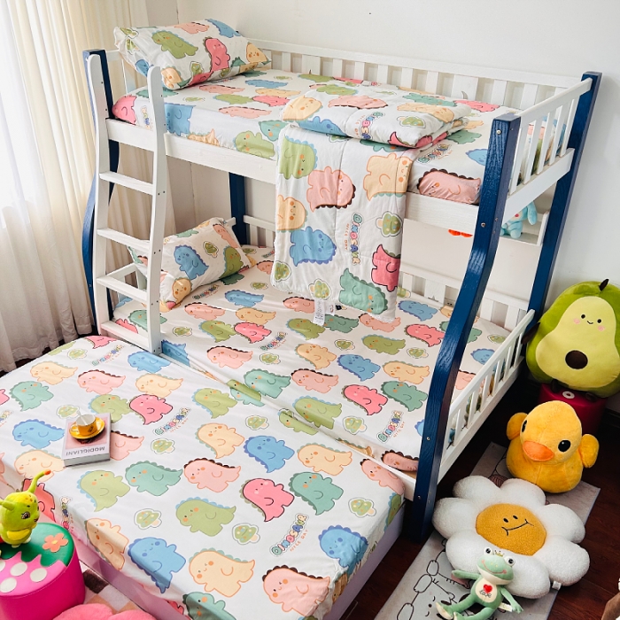 91家纺网 家纺一手货源 找家纺 小虾米 2023新款卡通系列全棉夏被 活力恐龙