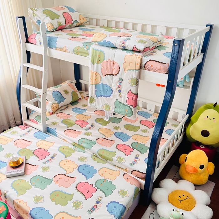 91家纺网 家纺一手货源 找家纺 小虾米 2023新款卡通系列全棉夏被 活力恐龙