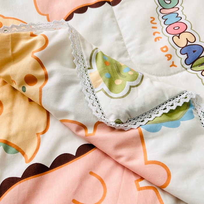 91家纺网 家纺一手货源 找家纺 小虾米 2023新款卡通系列全棉夏被 活力恐龙