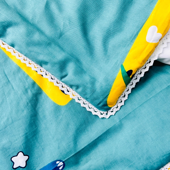 91家纺网 家纺一手货源 找家纺 小虾米 2023新款卡通系列全棉夏被 恐龙家族绿