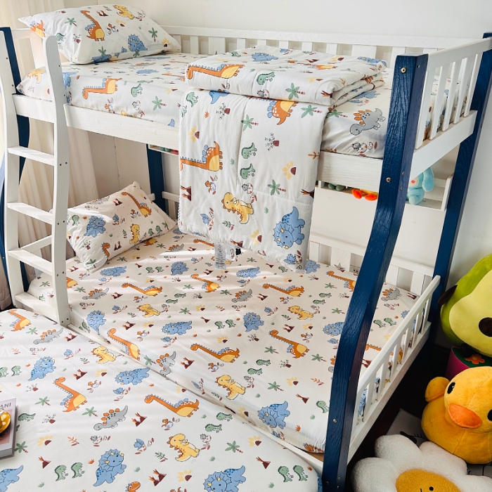 91家纺网 家纺一手货源 找家纺 小虾米 2023新款卡通系列全棉夏被 恐龙仔仔