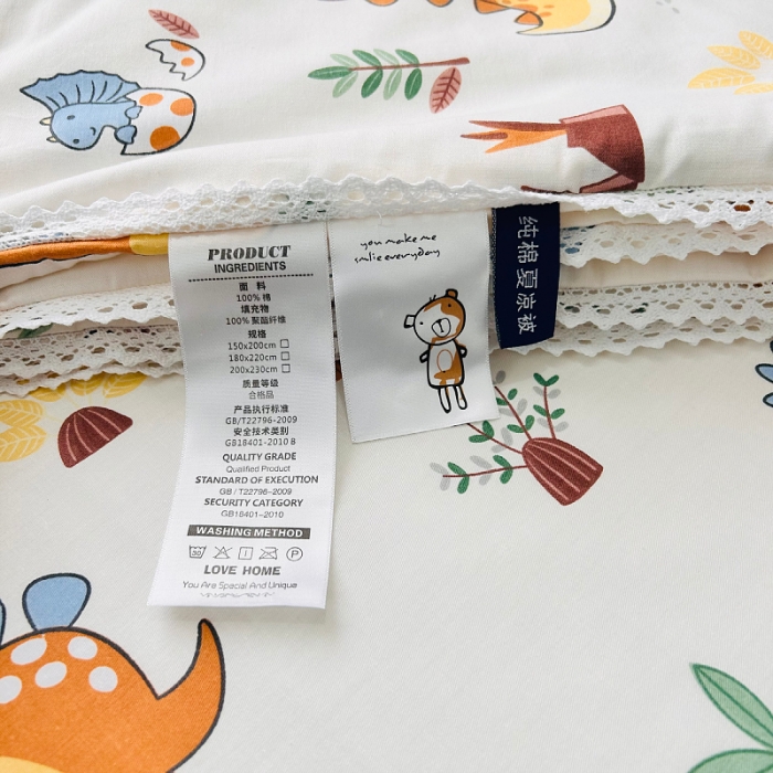 91家纺网 家纺一手货源 找家纺 小虾米 2023新款卡通系列全棉夏被 恐龙仔仔