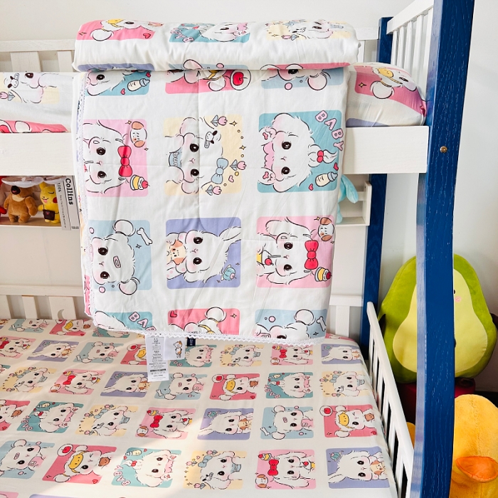 91家纺网 家纺一手货源 找家纺 小虾米 2023新款卡通系列全棉夏被 连连看