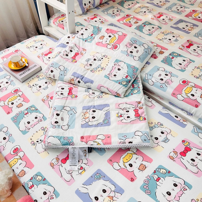 91家纺网 家纺一手货源 找家纺 小虾米 2023新款卡通系列全棉夏被 连连看