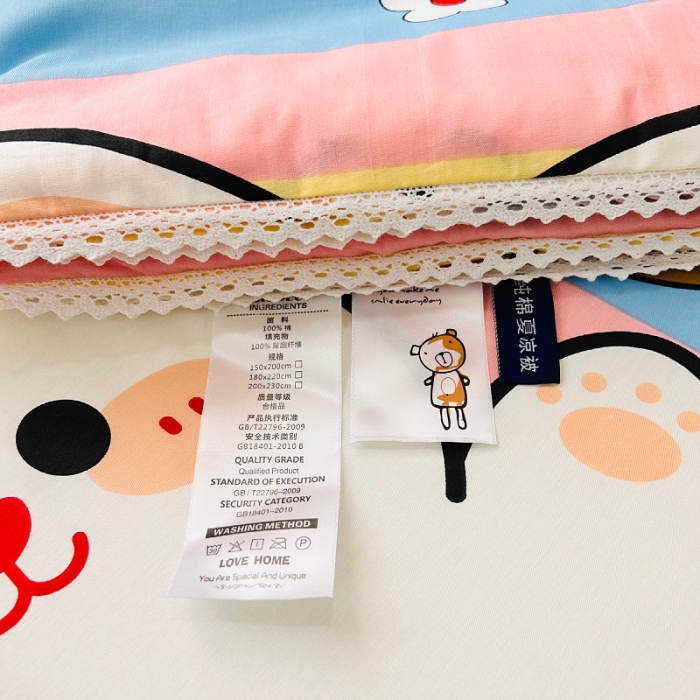 91家纺网 家纺一手货源 找家纺 小虾米 2023新款卡通系列全棉夏被 天真小兔