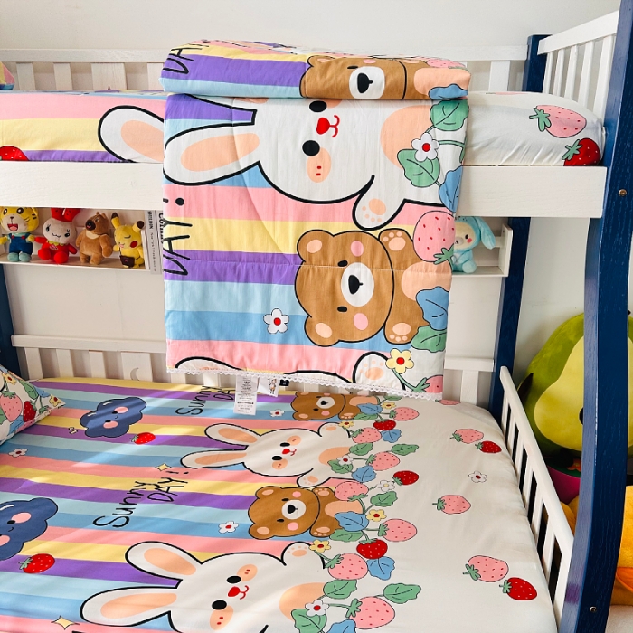 91家纺网 家纺一手货源 找家纺 小虾米 2023新款卡通系列全棉夏被 天真小兔