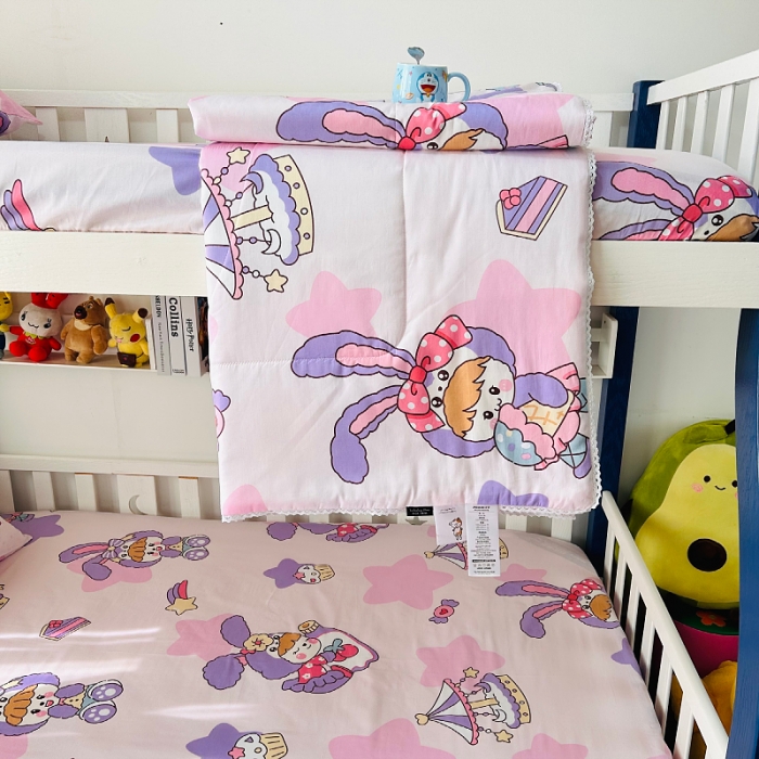 91家纺网 家纺一手货源 找家纺 小虾米 2023新款卡通系列全棉夏被 甜睡兔宝