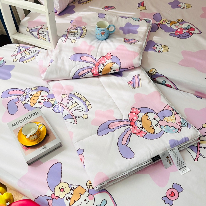 91家纺网 家纺一手货源 找家纺 小虾米 2023新款卡通系列全棉夏被 甜睡兔宝