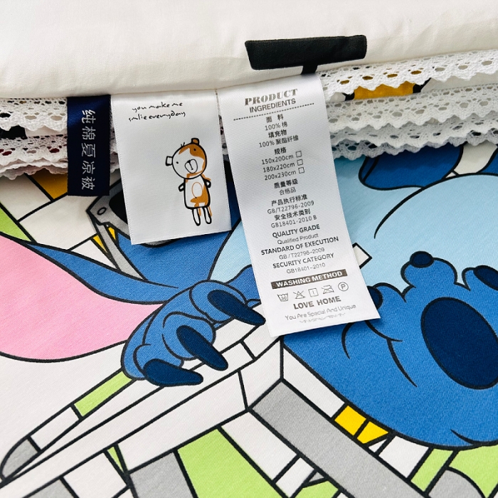 91家纺网 家纺一手货源 找家纺 小虾米 2023新款卡通系列全棉夏被 摇滚史迪仔