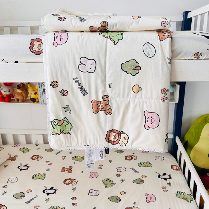 91家纺网 家纺一手货源 找家纺 小虾米 2023新款卡通系列全棉夏被 野餐派对