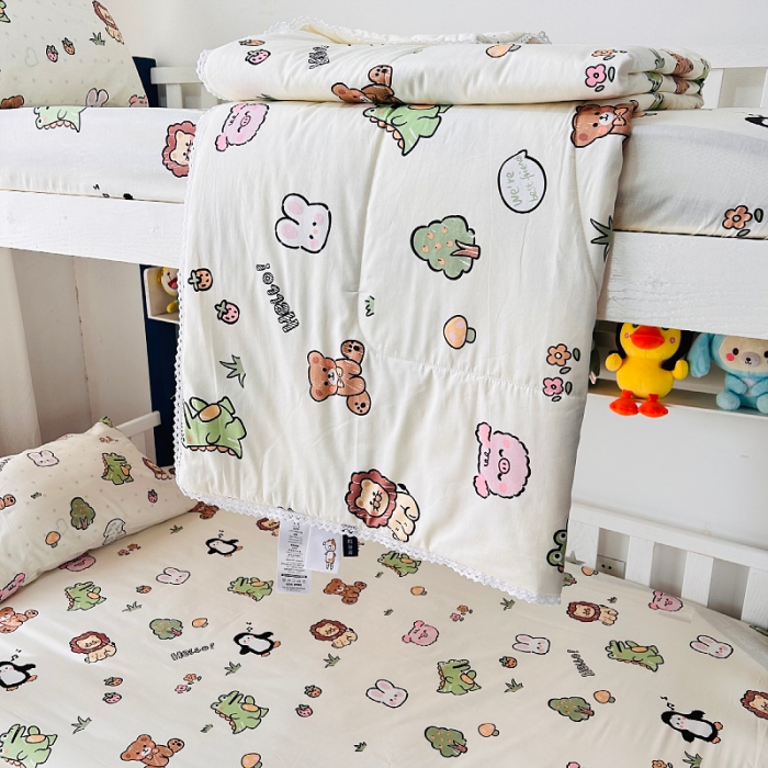 91家纺网 家纺一手货源 找家纺 小虾米 2023新款卡通系列全棉夏被 野餐派对