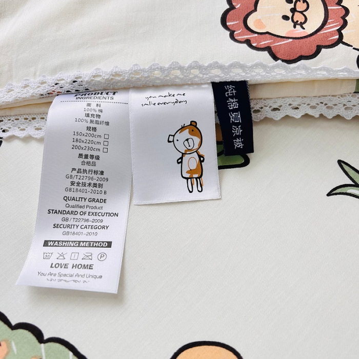 91家纺网 家纺一手货源 找家纺 小虾米 2023新款卡通系列全棉夏被 野餐派对