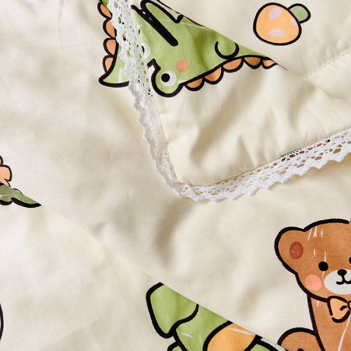 91家纺网 家纺一手货源 找家纺 小虾米 2023新款卡通系列全棉夏被 野餐派对