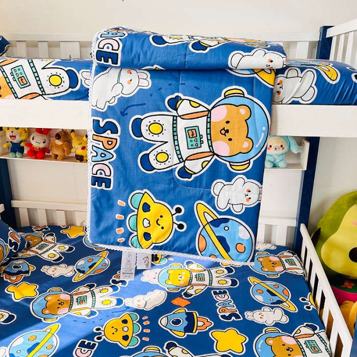 91家纺网 家纺一手货源 找家纺 小虾米 2023新款卡通系列全棉夏被 宇宙空间站