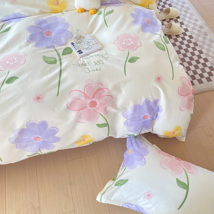 91家纺网 家纺一手货源 找家纺 帛织澜  2025新款全棉喷气12868系列纯棉四件套 惊鸿仙子