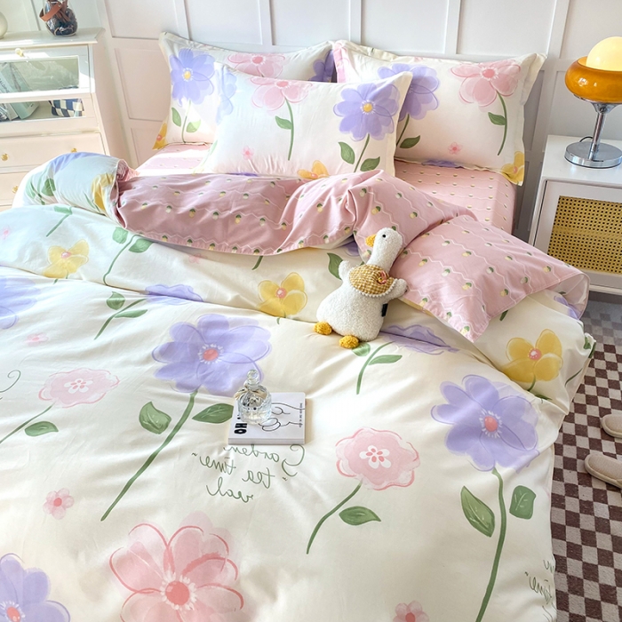 91家纺网 家纺一手货源 找家纺 帛织澜  2025新款全棉喷气12868系列纯棉四件套 惊鸿仙子