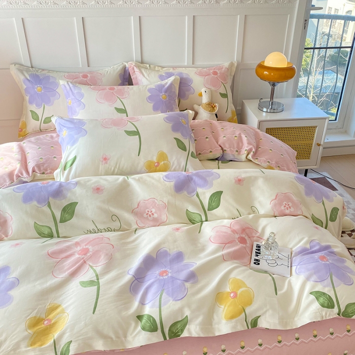 91家纺网 家纺一手货源 找家纺 帛织澜  2025新款全棉喷气12868系列纯棉四件套 惊鸿仙子