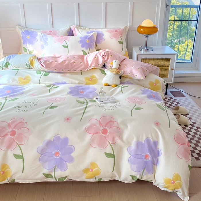 91家纺网 家纺一手货源 找家纺 帛织澜  2025新款全棉喷气12868系列纯棉四件套 惊鸿仙子