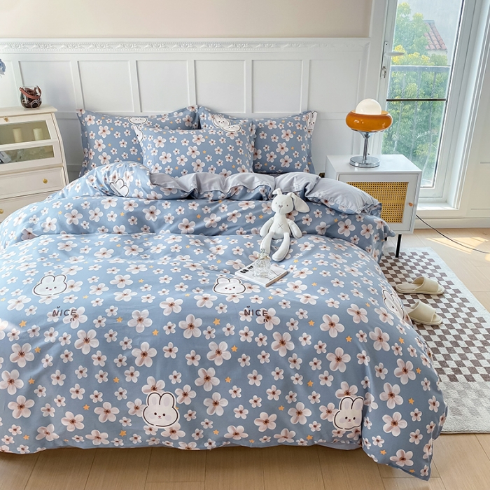 91家纺网 家纺一手货源 找家纺 帛织澜  2025新款全棉喷气12868系列纯棉四件套 洛可可