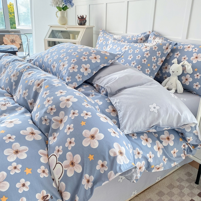 91家纺网 家纺一手货源 找家纺 帛织澜  2025新款全棉喷气12868系列纯棉四件套 洛可可