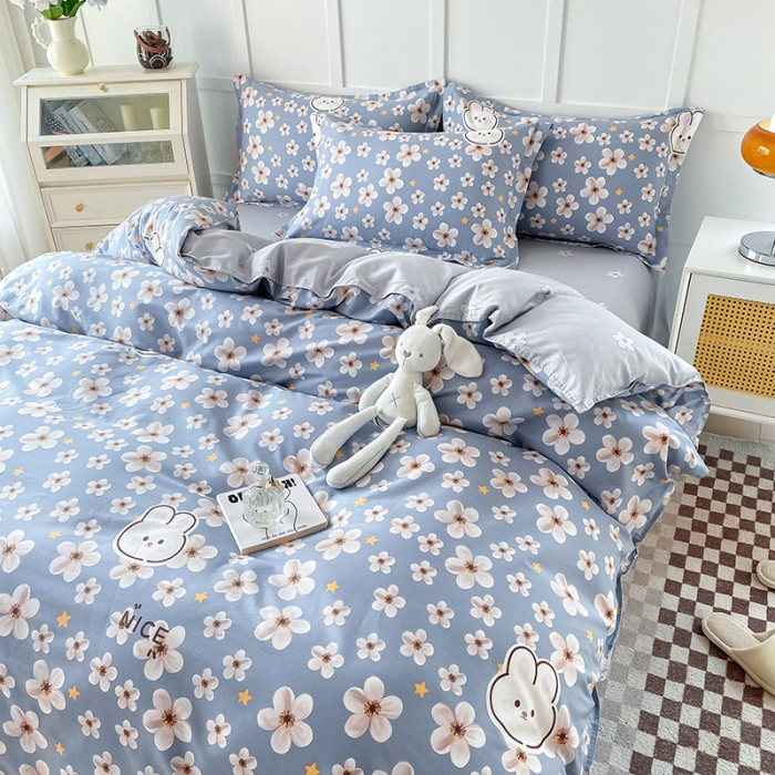 91家纺网 家纺一手货源 找家纺 帛织澜  2025新款全棉喷气12868系列纯棉四件套 洛可可