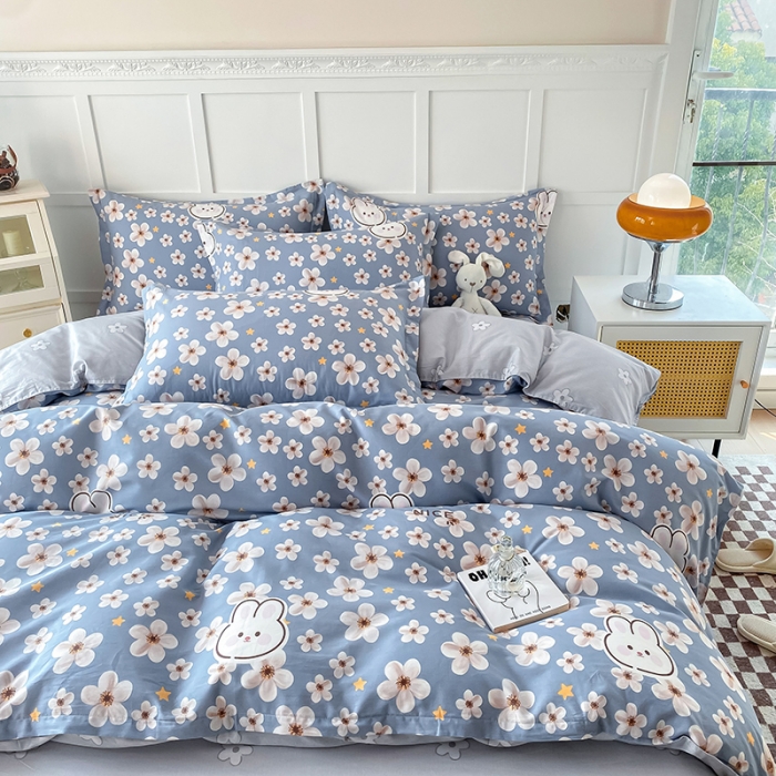 91家纺网 家纺一手货源 找家纺 帛织澜  2025新款全棉喷气12868系列纯棉四件套 洛可可