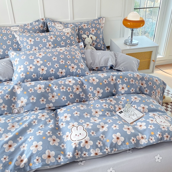 91家纺网 家纺一手货源 找家纺 帛织澜  2025新款全棉喷气12868系列纯棉四件套 洛可可