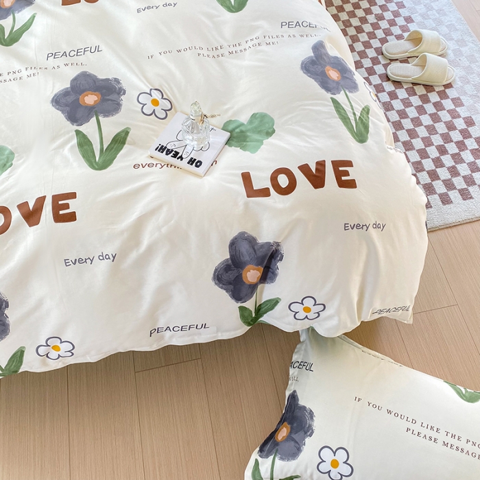 91家纺网 家纺一手货源 找家纺 帛织澜  2025新款全棉喷气12868系列纯棉四件套 绿蔓