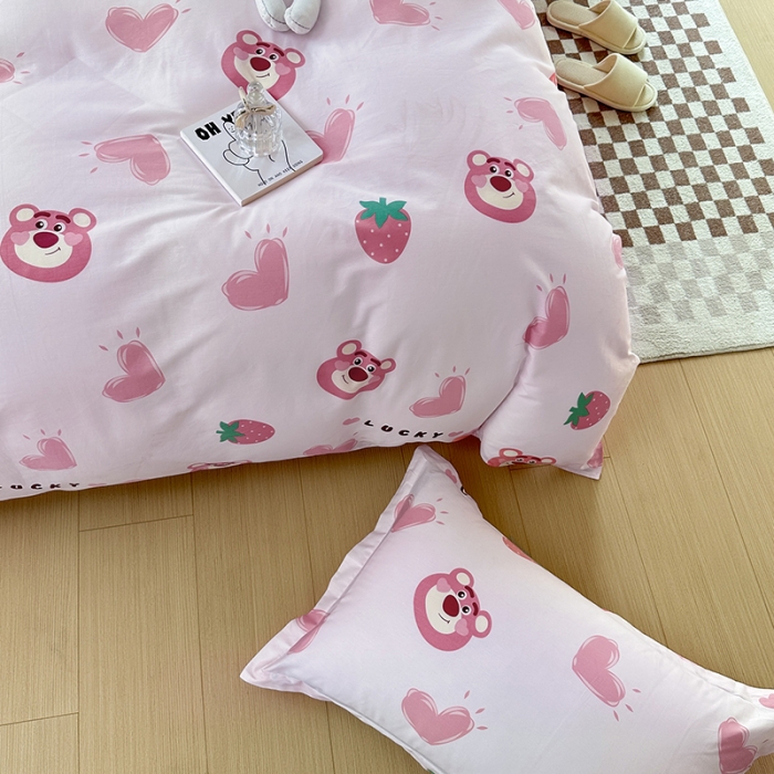 91家纺网 家纺一手货源 找家纺 帛织澜  2025新款全棉喷气12868系列纯棉四件套 甜心乐园