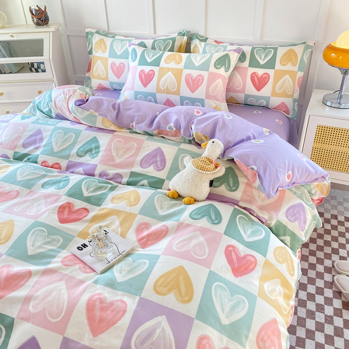 91家纺网 家纺一手货源 找家纺 帛织澜  2025新款全棉喷气12868系列纯棉四件套 星星点灯