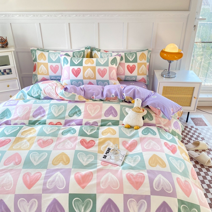 91家纺网 家纺一手货源 找家纺 帛织澜  2025新款全棉喷气12868系列纯棉四件套 星星点灯