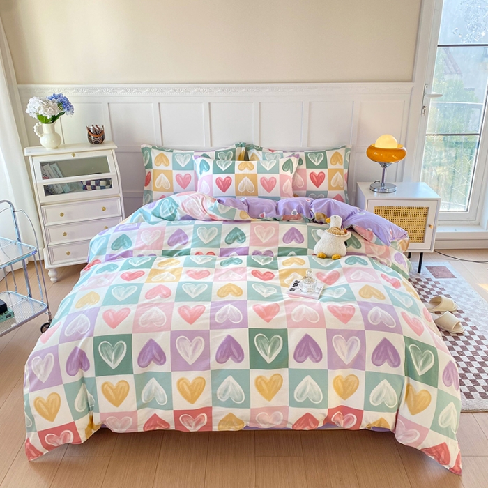 91家纺网 家纺一手货源 找家纺 帛织澜  2025新款全棉喷气12868系列纯棉四件套 星星点灯