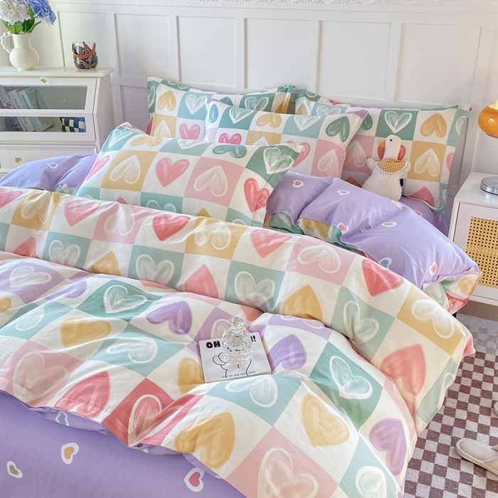 91家纺网 家纺一手货源 找家纺 帛织澜  2025新款全棉喷气12868系列纯棉四件套 星星点灯