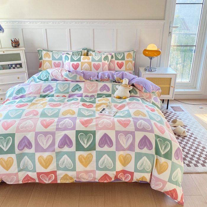 91家纺网 家纺一手货源 找家纺 帛织澜  2025新款全棉喷气12868系列纯棉四件套 星星点灯