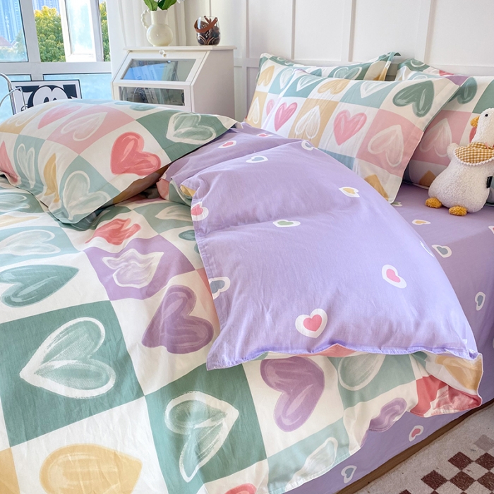 91家纺网 家纺一手货源 找家纺 帛织澜  2025新款全棉喷气12868系列纯棉四件套 星星点灯