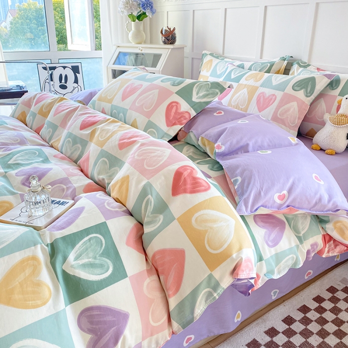 91家纺网 家纺一手货源 找家纺 帛织澜  2025新款全棉喷气12868系列纯棉四件套 星星点灯