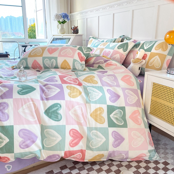 91家纺网 家纺一手货源 找家纺 帛织澜  2025新款全棉喷气12868系列纯棉四件套 星星点灯