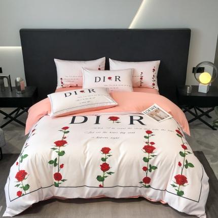 91家纺网 家纺一手货源 找家纺 总 色鬼布艺 2023新款13376纯棉潮牌床单床笠款四件套