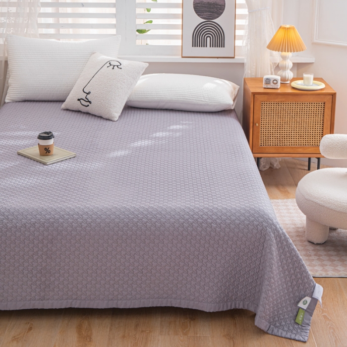 91家纺网 家纺一手货源 找家纺 卡奥  2023新款天丝床盖夏被 罗马灰